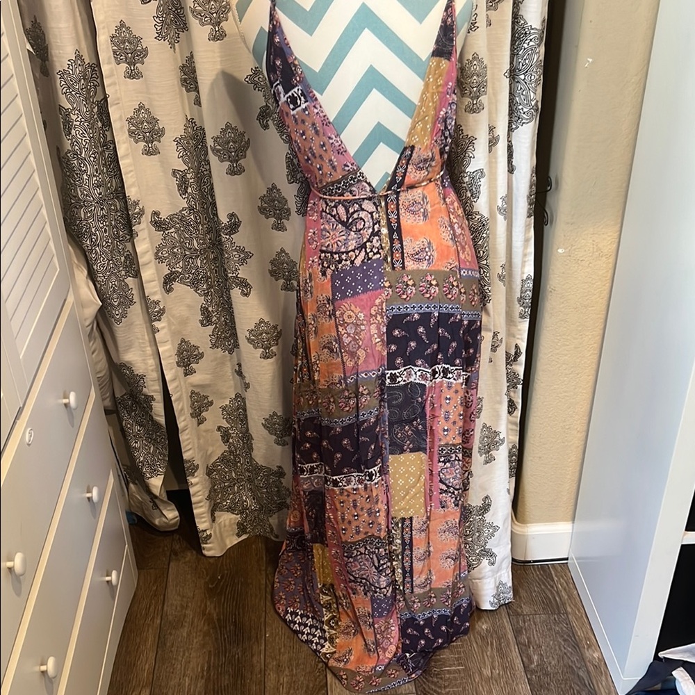 **Patchwork Multicolor Maxi Dress** - image 3